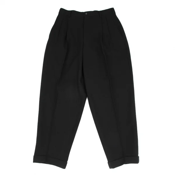 コムデギャルソン オムプリュスCOMME des GARCONS HOMME PLUS ジョーゼット裾ダブルツータックパンツ 黒M K-116862_001
