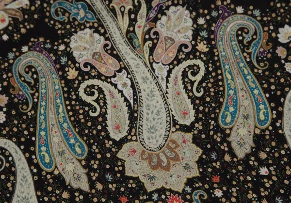 エトロETRO シルクペイズリーギャザー切替シャツワンピース 黒マルチ44 K-116869_015