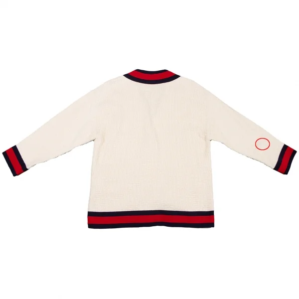 グッチGUCCI シェリーラインツイードカーディガン アイボリー赤他40 K-116874_012