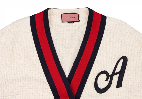 グッチGUCCI シェリーラインツイードカーディガン アイボリー赤他40 K-116874_003