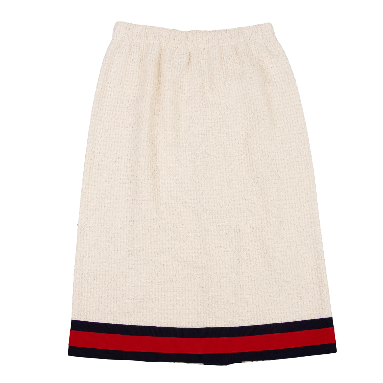 グッチGUCCI シェリーラインツイードスカート アイボリー赤他44