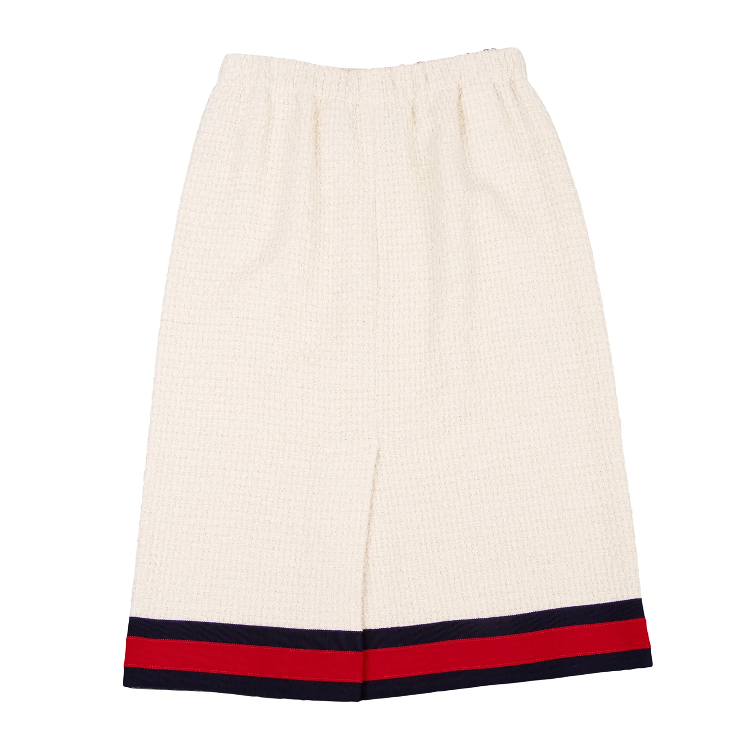 ファッションの グッチGUCCI シェリーラインツイードスカート アイボリー赤他44 スカート