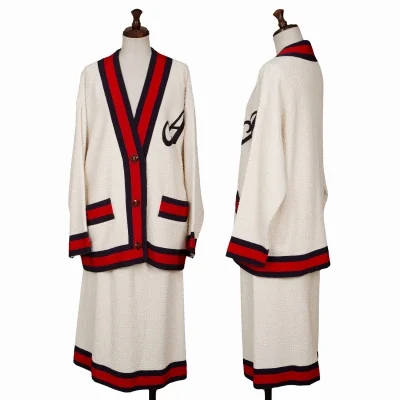 GUCCI Sherry Line Tweed Cardigan & Skirt
