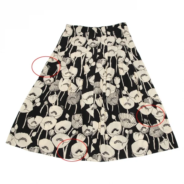 グッチGUCCI フローラルグラフィックプリーツスカート 黒ベージュ48 K-116878_008