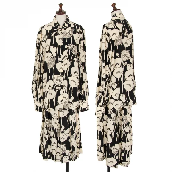 グッチGUCCI フローラルグラフィックプリントセットアップスーツ 8 黒ベージュ48 K-116879_001