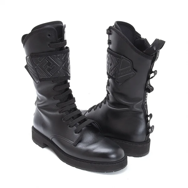 フェンディFENDI エンボスズッカストラップバイカーブーツ 40 黒40(25位) K-116885_001