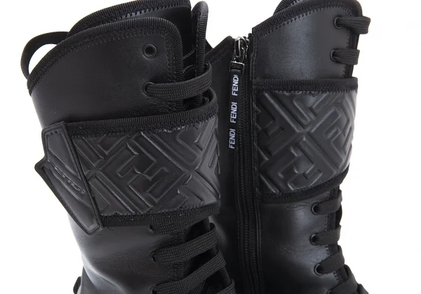 フェンディFENDI エンボスズッカストラップバイカーブーツ 40 黒40(25位) K-116885_012