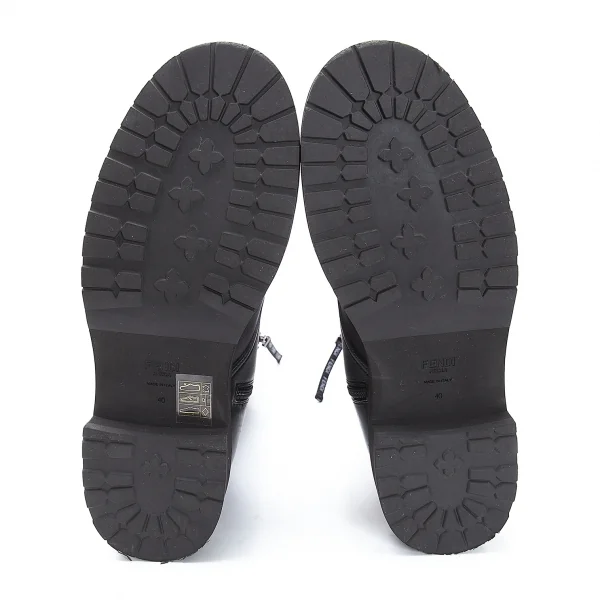 フェンディFENDI エンボスズッカストラップバイカーブーツ 40 黒40(25位) K-116885_006