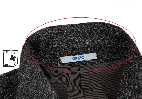 ケンゾー オムKENZO HOMME ピンストライプ4Bジャケット チャコール52 K-116889_003