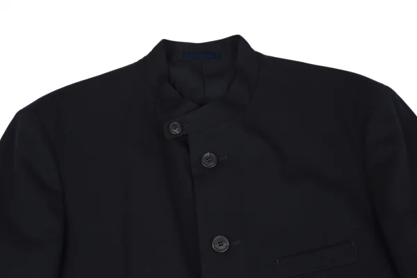 イッセイミヤケ メンISSEY MIYAKE MEN ウールギャバスタンドカラージャケット 紺XL K-116890_002