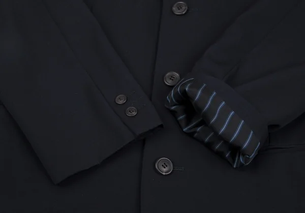 イッセイミヤケ メンISSEY MIYAKE MEN ウールギャバスタンドカラージャケット 紺XL K-116890_006