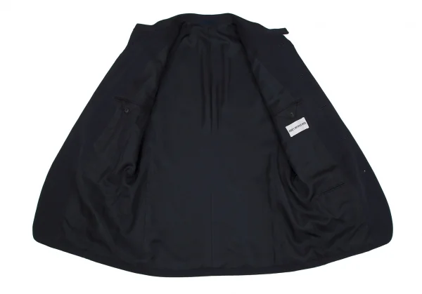 イッセイミヤケ メンISSEY MIYAKE MEN ウールギャバスタンドカラージャケット 紺XL K-116890_009