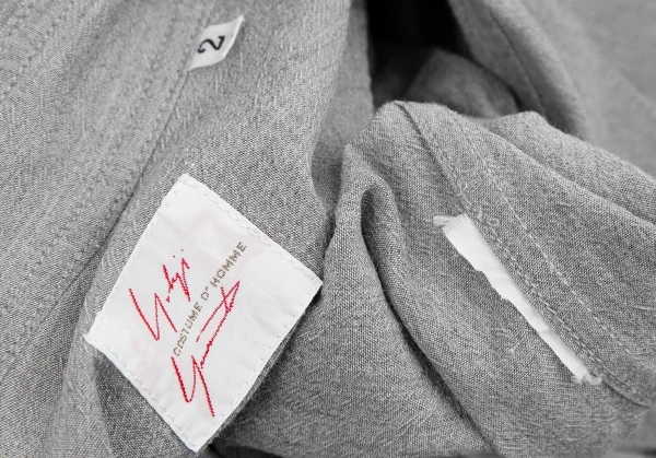 ヨウジヤマモトコスチュームドオムYohji Yamamoto COSTUME D'HOMME レギュラーシャツ グレー2 K-116898_015