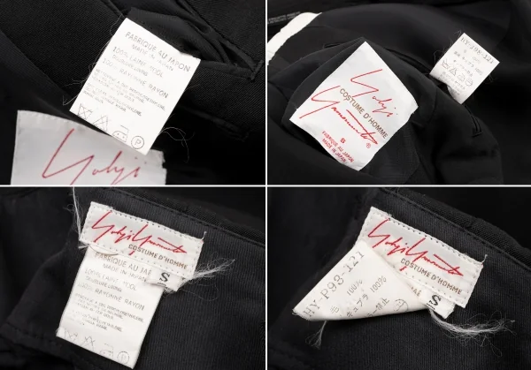 ヨウジヤマモトコスチュームドオムYohji Yamamoto COTUME D'HOMME ウール3Bセットアップ 黒S K-116905_020