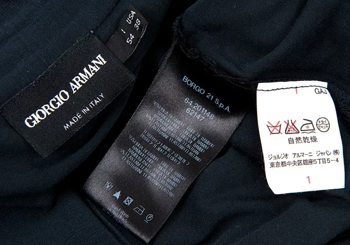 黒タグ ジョルジオ アルマーニ GIORGIO ARMANI BORGO21 半袖バンブー