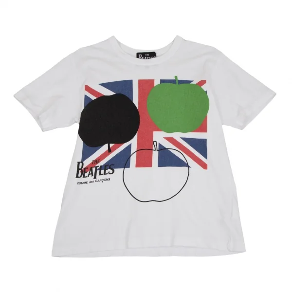ザ ビートルズ コムデギャルソンTHE BEATLES COMME des GARCONSアップル&ユニオンジャックプリントTシャツ 白M K-116909_001