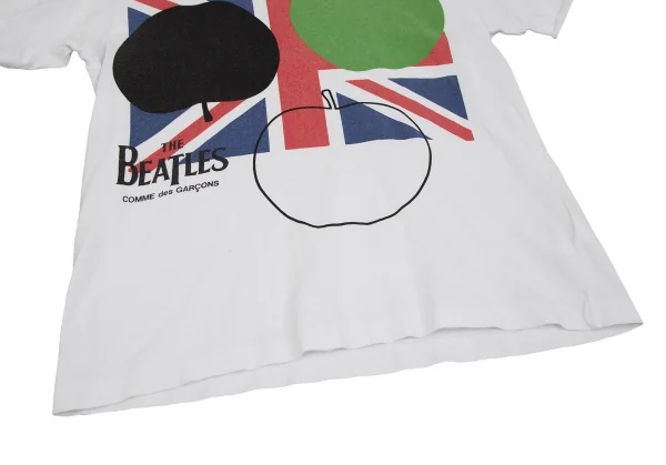 ザ ビートルズ コムデギャルソンTHE BEATLES COMME des GARCONSアップル&ユニオンジャックプリントTシャツ 白M K-116909_006