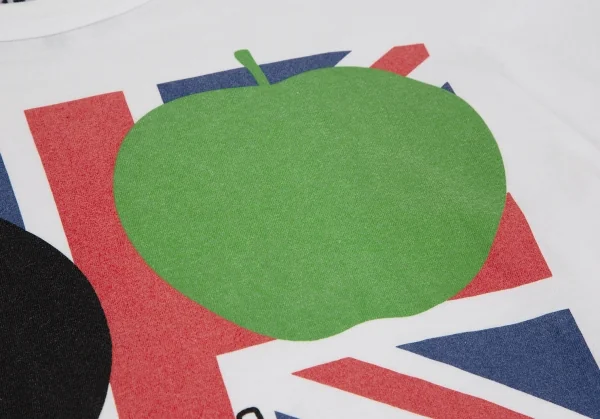 ザ ビートルズ コムデギャルソンTHE BEATLES COMME des GARCONSアップル&ユニオンジャックプリントTシャツ 白M K-116909_007