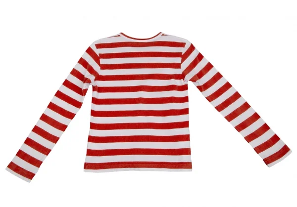 コムデギャルソンCOMME des GARCONS コットンボーダーカットソー 白赤S K-116911_010