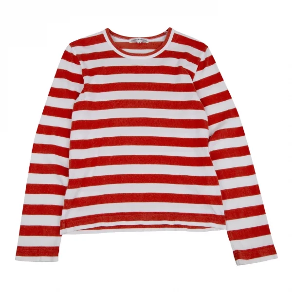 コムデギャルソンCOMME des GARCONS コットンボーダーカットソー 白赤S K-116911_002