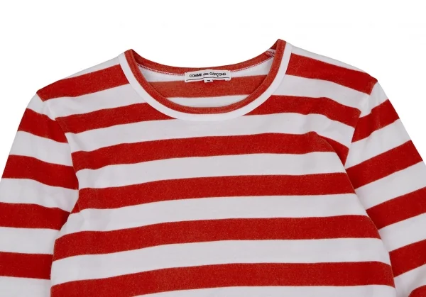 コムデギャルソンCOMME des GARCONS コットンボーダーカットソー 白赤S K-116911_003