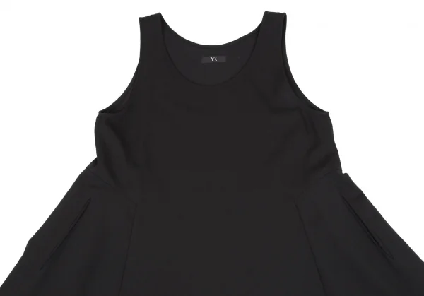 ワイズY's ウールサイド切替ノースリーブワンピース 黒M位 K-116932_003