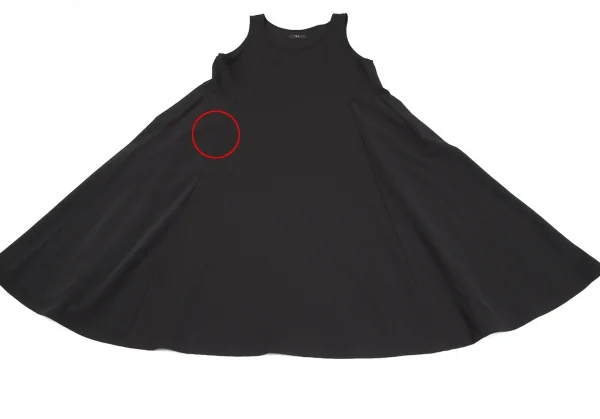 ワイズY's ウールサイド切替ノースリーブワンピース 黒M位 K-116932_007