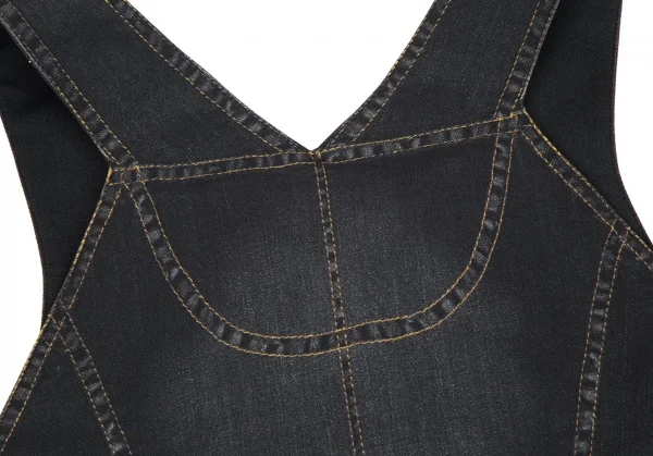 ヒロコビスHIROKO BIS eSSeNtieL デニム転写プリント切替ノースリーブワンピース 黒9 K-116943_016