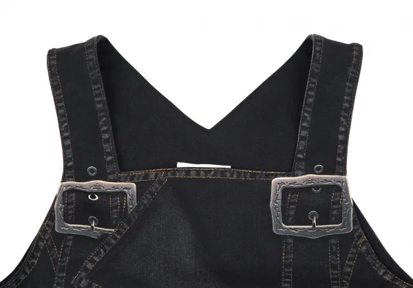 ヒロコビスHIROKO BIS eSSeNtieL デニム転写プリント切替ノースリーブワンピース 黒9 K-116943_004