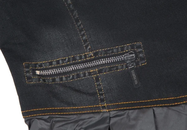 ヒロコビスHIROKO BIS eSSeNtieL デニム転写プリント切替ノースリーブワンピース 黒9 K-116943_007