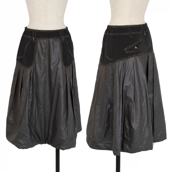 HIROKO BIS eSSeNtieL Trompe l'oeil Denim Printed Skirt Black 9 K-116944_001