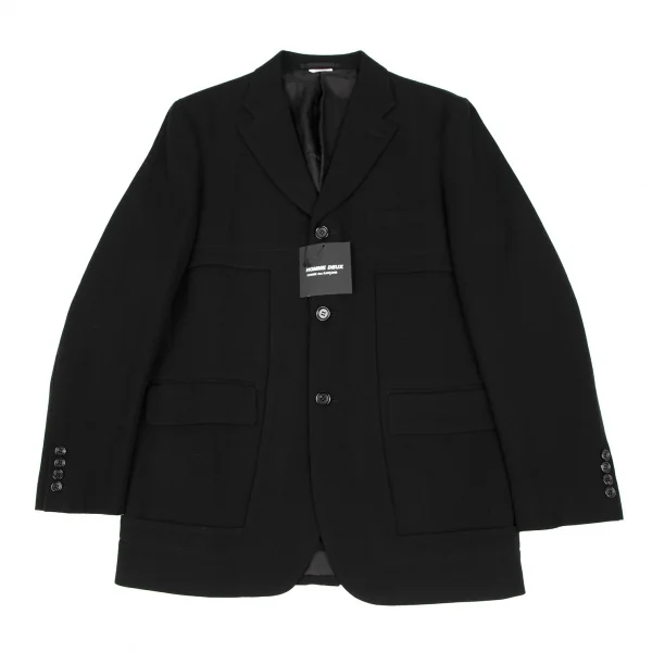 新品!コムデギャルソン オムドゥCOMME des GARCONS HOMME DEUX ウールくり抜きデザインジャケット 黒L K-116954_001