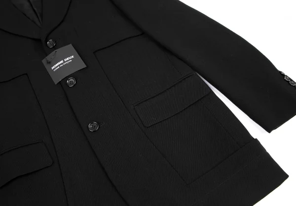 新品!コムデギャルソン オムドゥCOMME des GARCONS HOMME DEUX ウールくり抜きデザインジャケット 黒L K-116954_011