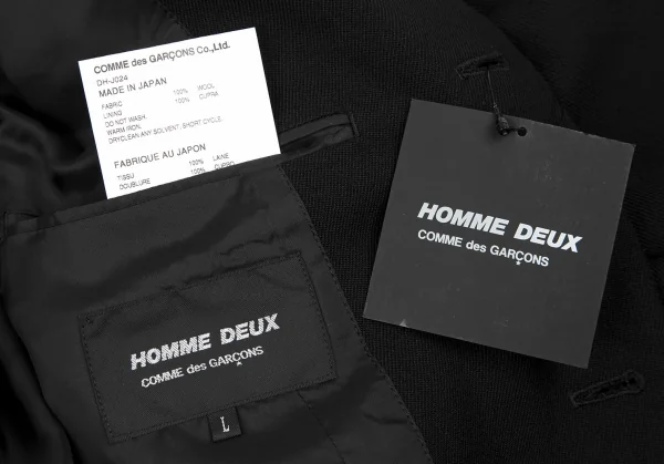 新品!コムデギャルソン オムドゥCOMME des GARCONS HOMME DEUX ウールくり抜きデザインジャケット 黒L K-116954_019