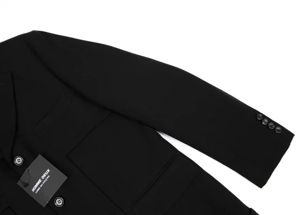 新品!コムデギャルソン オムドゥCOMME des GARCONS HOMME DEUX ウールくり抜きデザインジャケット 黒L K-116954_008