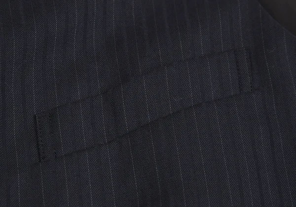 新品!ブラックコムデギャルソンBLACK COMME des GARCONS ポリウールストライプジレベスト 紺黒L K-116962_006