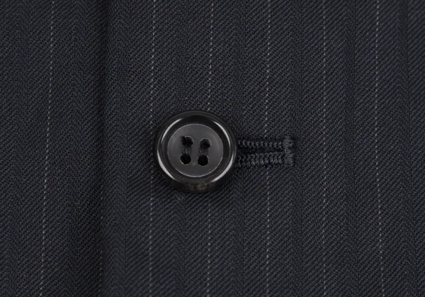 新品!ブラックコムデギャルソンBLACK COMME des GARCONS ポリウールストライプジレベスト 紺黒L K-116962_007