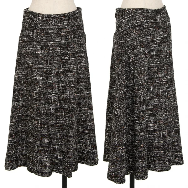 セオリーリュクスTheory luxe ファンシーツイードAラインスカート 黒白38 K-116971_001