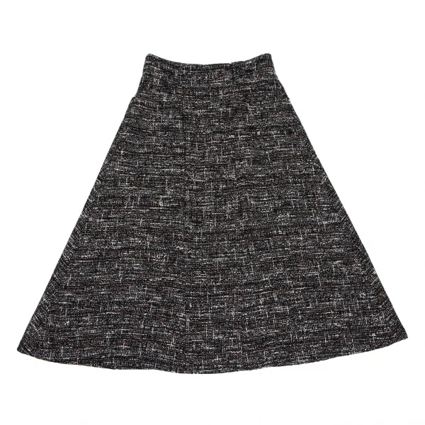 セオリーリュクスTheory luxe ファンシーツイードAラインスカート 黒白38 K-116971_002