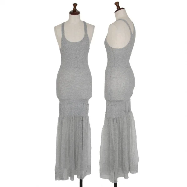 ヨウジヤマモト ファムYohji Yamamoto FEMME ストレッチニットノースリーブワンピース グレー2 K-116992_001