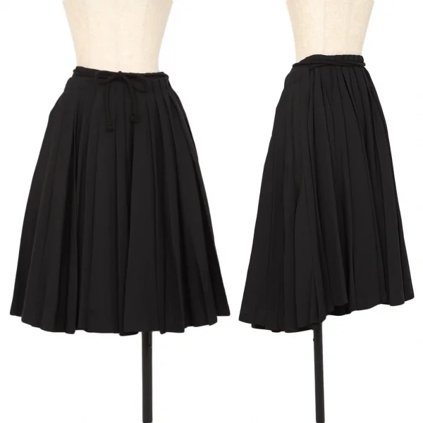 ヨウジヤマモト ファムYohji Yamamoto FEMME ウールギャバプリーツラップスカート 黒2 K-117002_001