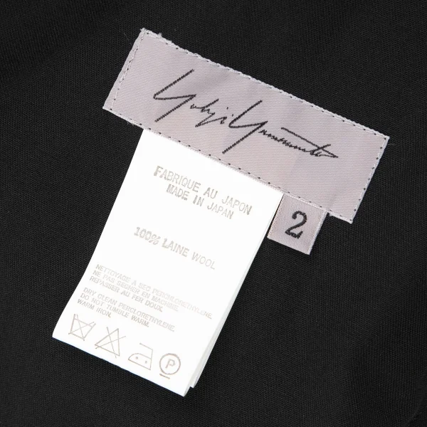 ヨウジヤマモト ファムYohji Yamamoto FEMME ウールギャバプリーツラップスカート 黒2 K-117002_011