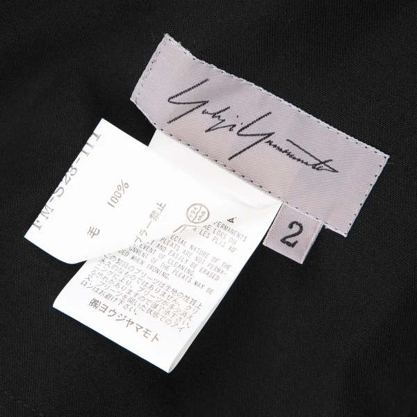 ヨウジヤマモト ファムYohji Yamamoto FEMME ウールギャバプリーツラップスカート 黒2 K-117002_012