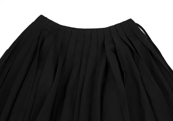ヨウジヤマモト ファムYohji Yamamoto FEMME ウールギャバプリーツラップスカート 黒2 K-117002_003
