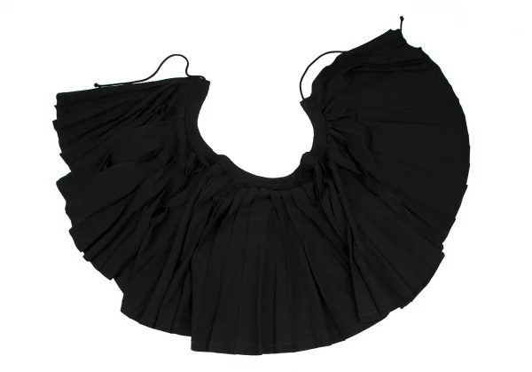 ヨウジヤマモト ファムYohji Yamamoto FEMME ウールギャバプリーツラップスカート 黒2 K-117002_006