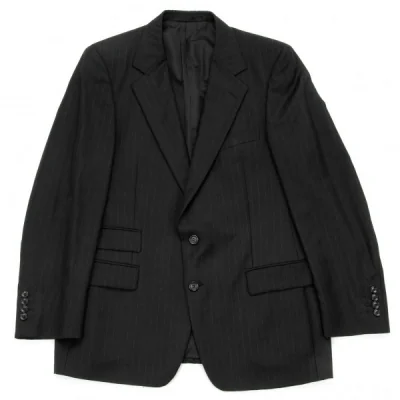 グッチGUCCI ウールストライプジャケット 黒