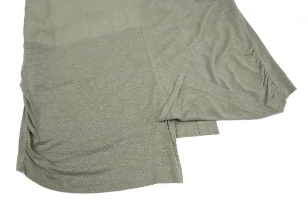 Y's Rayon Linen Switching Wrap Skirt K-117036_012