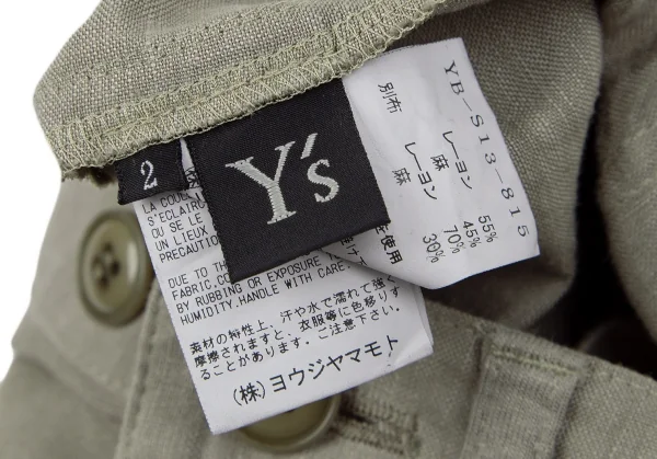 Y's Rayon Linen Switching Wrap Skirt K-117036_015