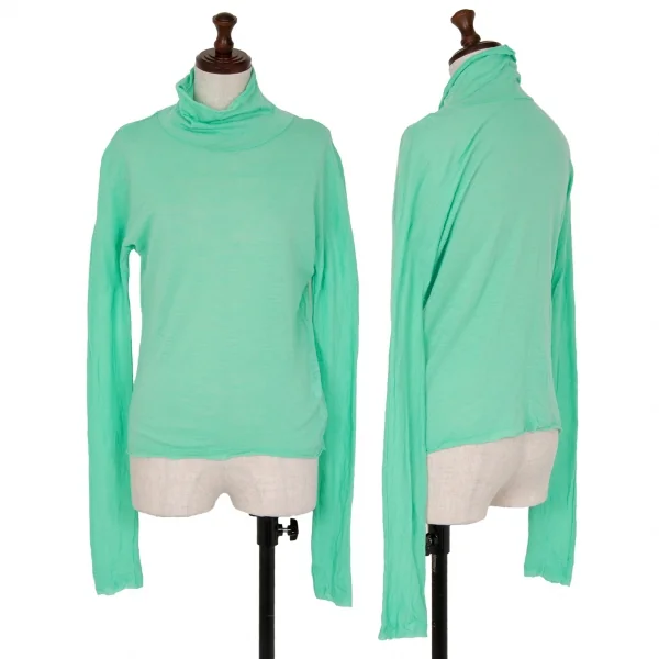 ヨウジヤマモト ノアールYohji Yamamoto NOIR ウールハイネックニットソー ライトグリーン2 K-117039_001