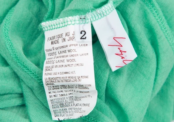 ヨウジヤマモト ノアールYohji Yamamoto NOIR ウールハイネックニットソー ライトグリーン2 K-117039_013